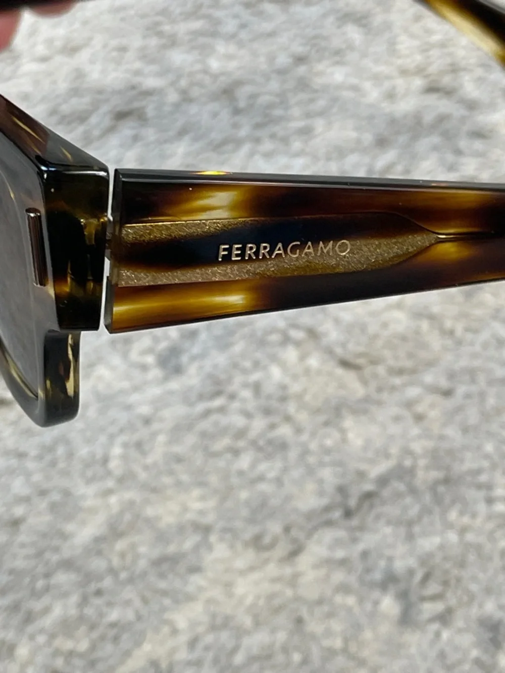 New Salvatore Ferragamo SF2011S Brown Stripe Tortoise Rectangular Sunglasses